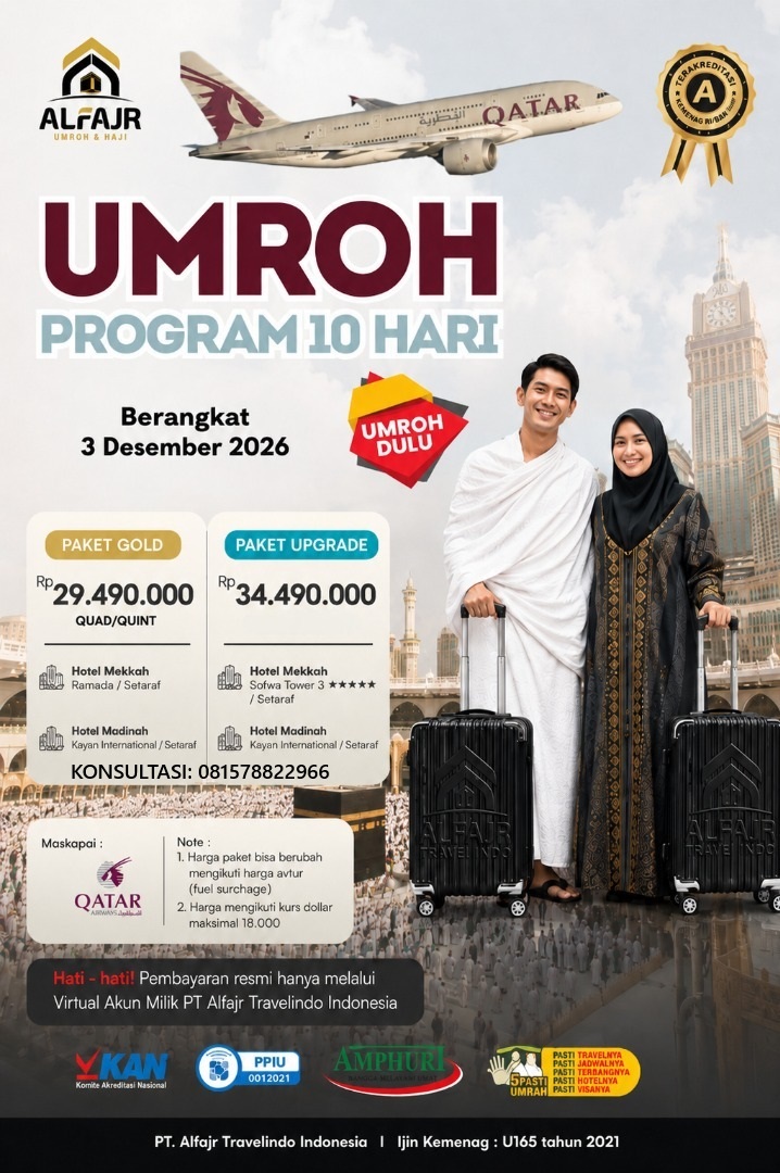 Qatar 10 Hari 2026 Official Pusat Solo Alfajr Umroh Purworejo Haji Khusus Kebumen Magelang Wonosobo Temanggung Yogya Kulonprogo 3 Desember 2026