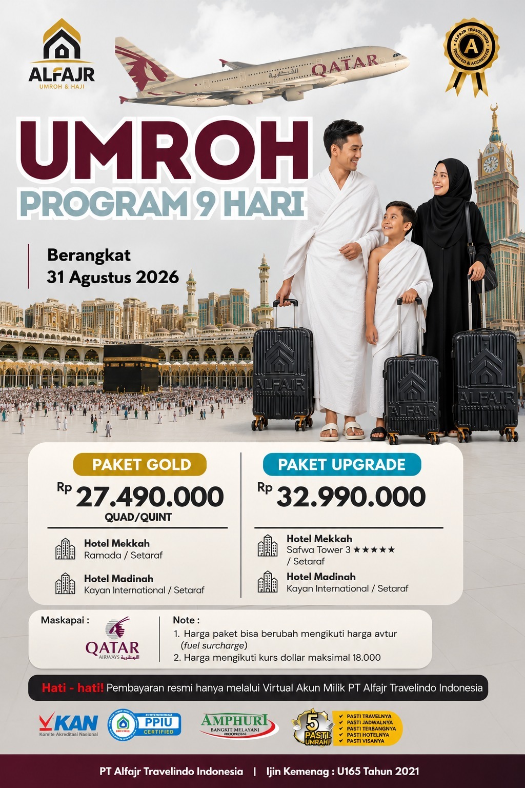 Qatar 9 Hari 2026 Official Pusat Solo Alfajr Umroh Purworejo Haji Khusus Kebumen Magelang Wonosobo Temanggung Yogya Kulonprogo 31 Agustus 2026