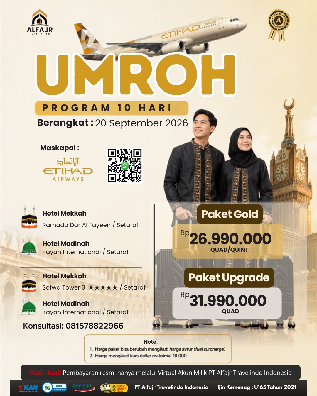 Etihad 10 Hari 2026 Official Pusat Solo Alfajr Umroh Purworejo Haji Khusus Kebumen Magelang Wonosobo Temanggung Yogya Kulonprogo Bantul Sleman 20 September 2026