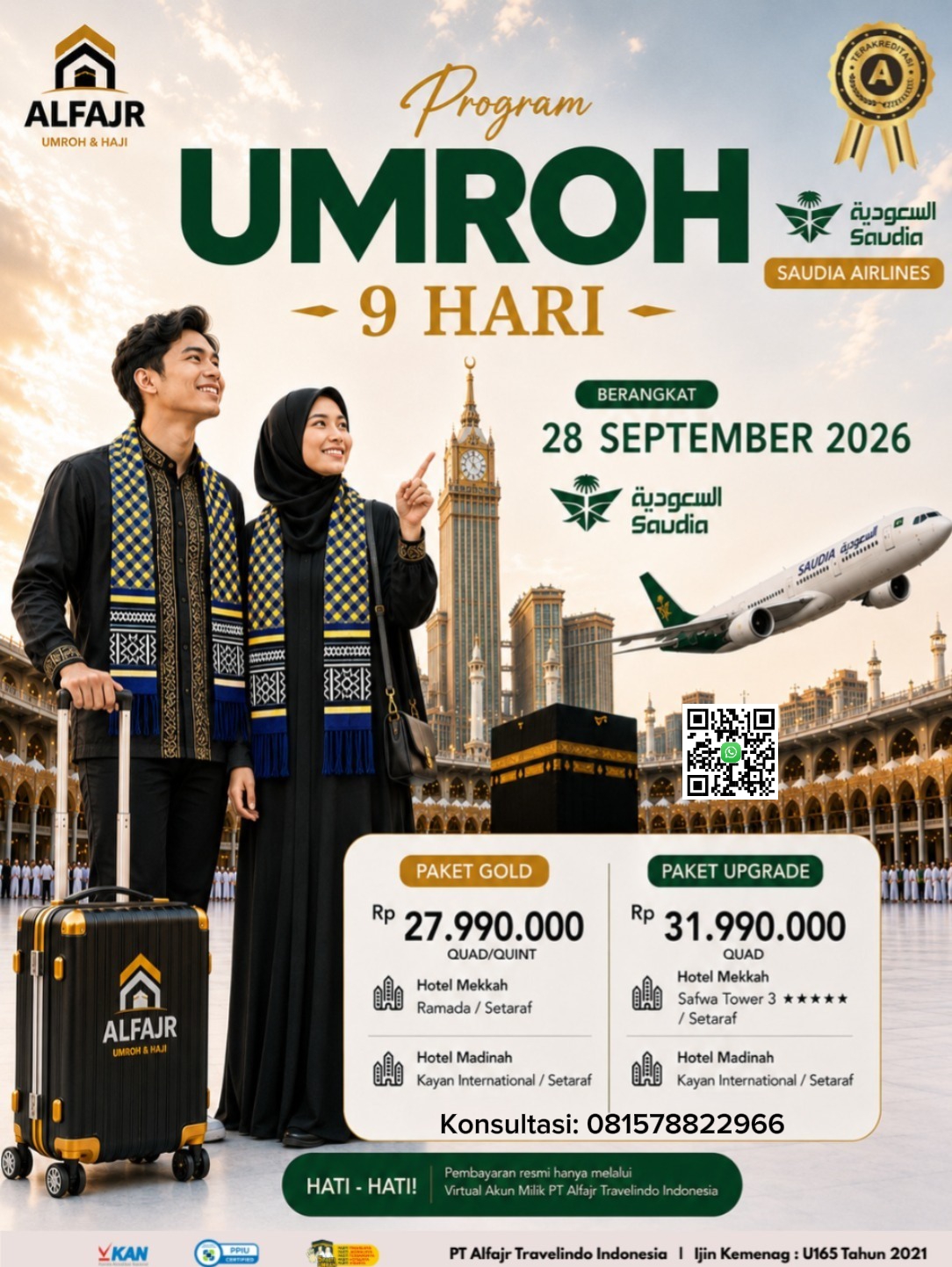 Saudia 9 Hari 2026 Official Pusat Solo Alfajr Umroh Purworejo Haji Khusus Kebumen Magelang Wonosobo Temanggung Yogya Kulonprogo Bantul Sleman Gunung Kidul 28 September 2026