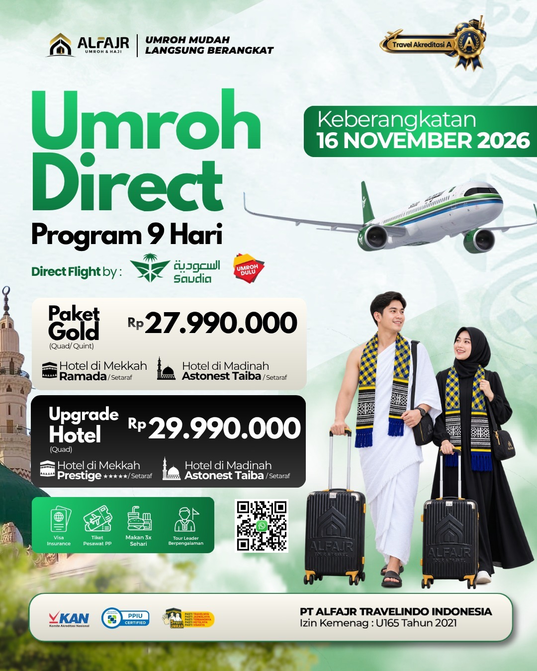 Saudia 9 Hari Official Pusat Solo Alfajr Umroh Purworejo Haji Khusus Kebumen Magelang Wonosobo Temanggung Yogya Kulonprogo Bantul Sleman Gunung Kidul 16 November 2026