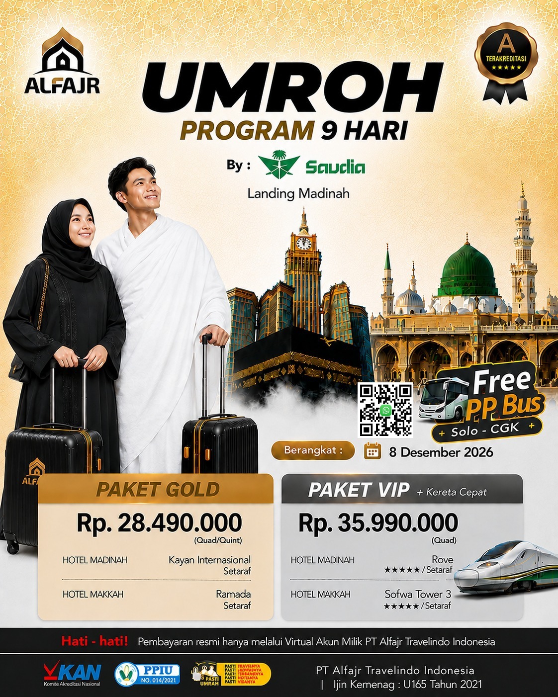Saudia 9 Hari Official Pusat Solo Alfajr Umroh Purworejo Haji Khusus Kebumen Magelang Wonosobo Temanggung Yogya Kulonprogo Bantul Sleman Gunung Kidul 8 Desember 2026