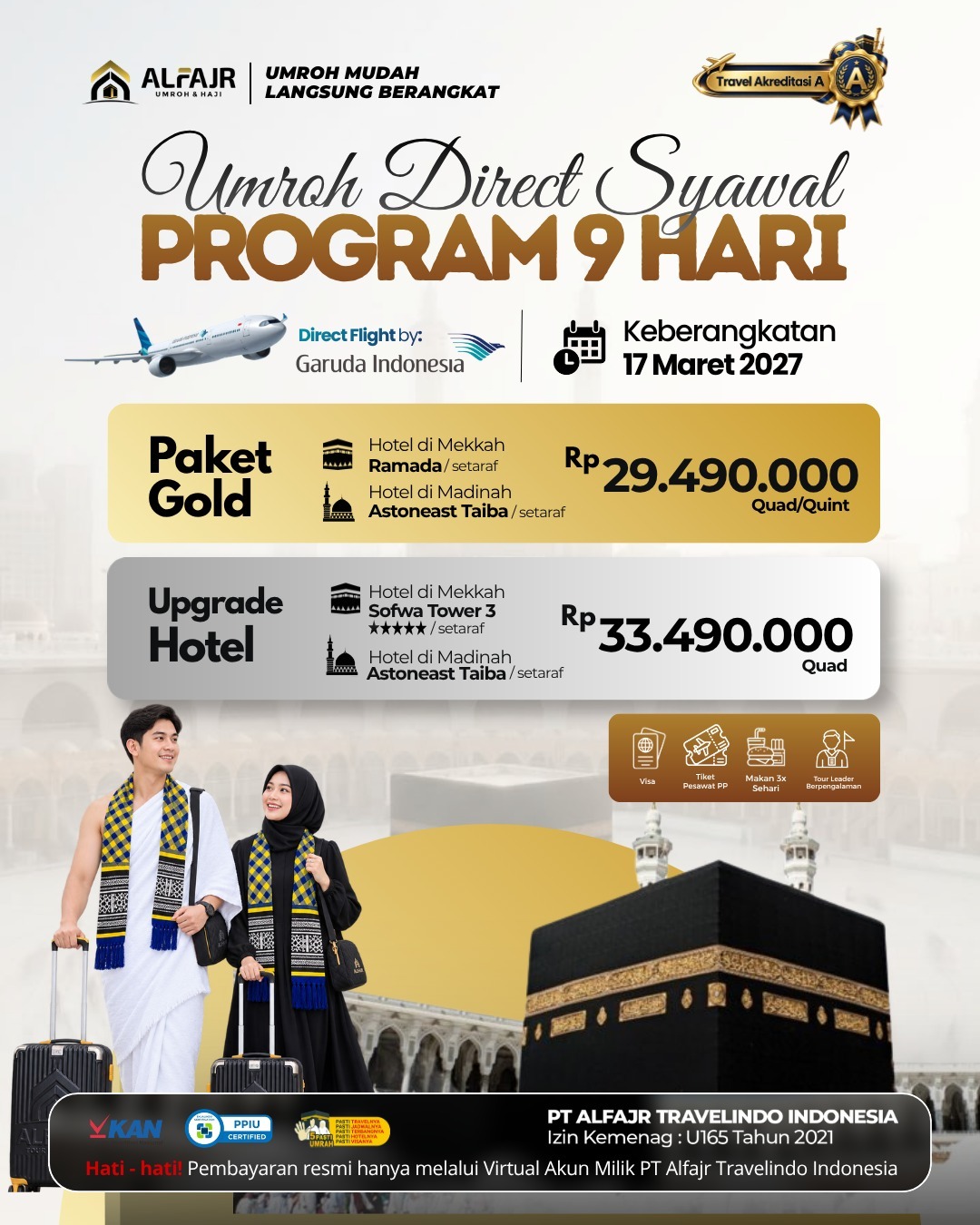 Lebaran Garuda 9 Hari Direct Syawal Official Pusat Alfajr Umroh Purworejo Haji Khusus Kebumen Magelang Wonosobo Temanggung Yogya Kulonprogo Bantul Sleman Gunung Kidul 17 Maret 2027