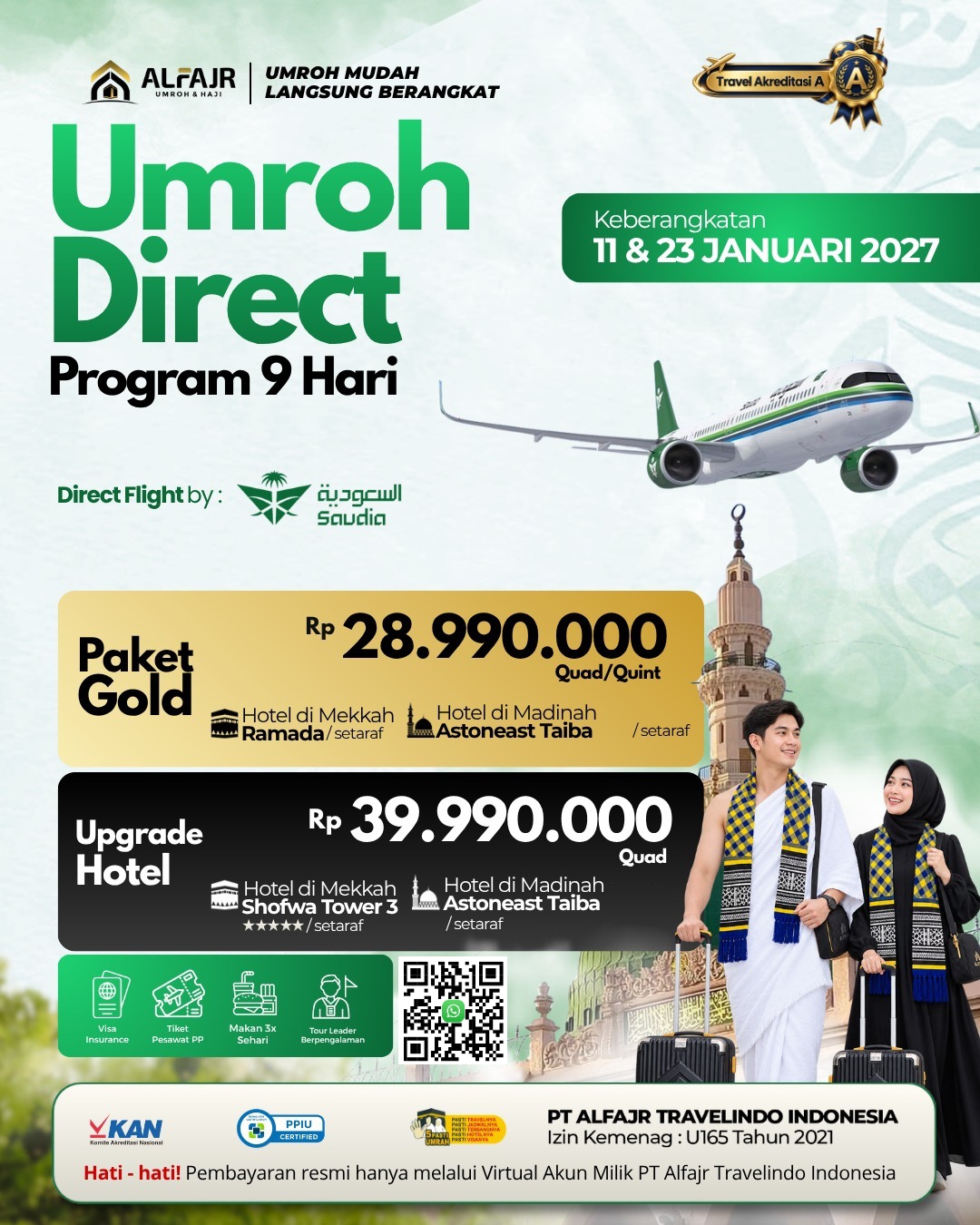 Saudia 9 Hari Direct Official Solo Pusat Alfajr Umroh Purworejo Haji Khusus Kebumen Magelang Wonosobo Temanggung Yogya Kulonprogo Bantul Sleman Gunung Kidul 11 23 Januari 2027
